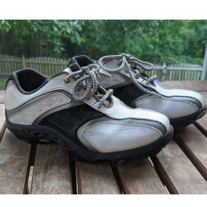 Footjoy Junior - White/Black/Silver Golf Shoes (FJ#45017) Size 2 *Needs spikes